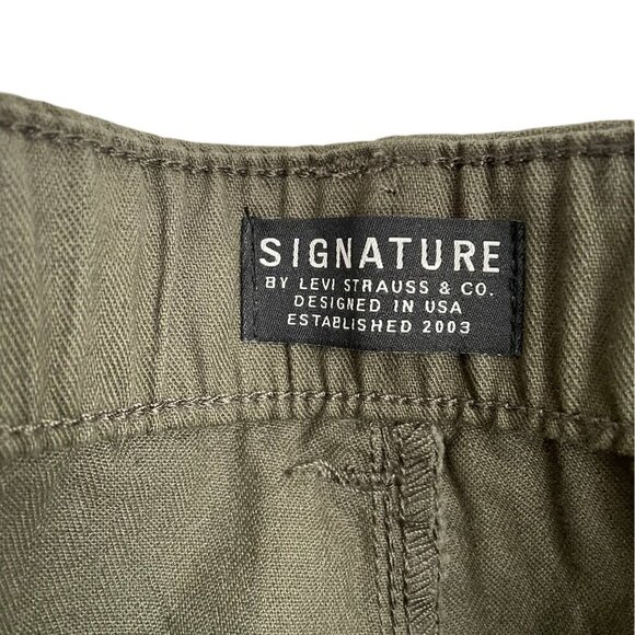 NWT Levi Strauss Signature Chino Olive Green Pants Straight Leg Elastic Size XXL - Picture 9 of 16